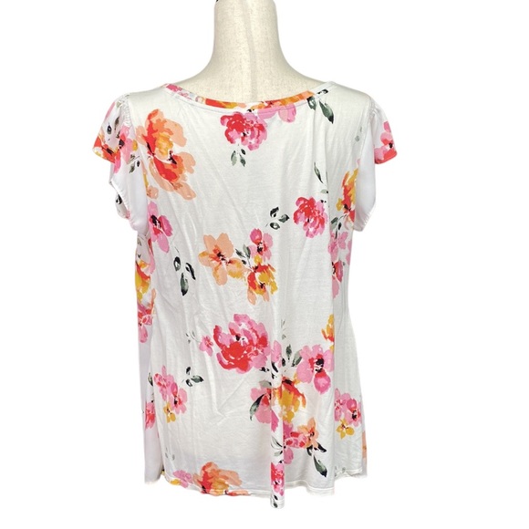 Loft White & Multi Color Floral Blouse Sz 18 - Picture 5 of 5